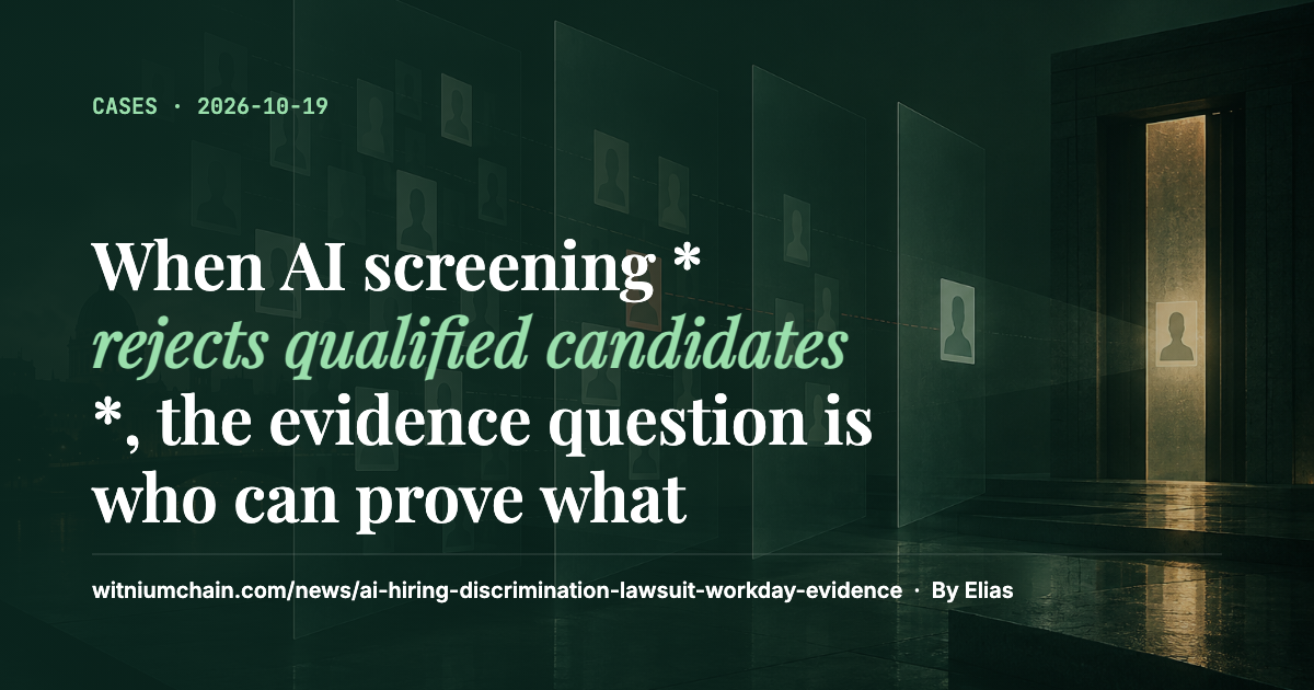 When AI screening *rejects qualified candidates*, the evidence question ...