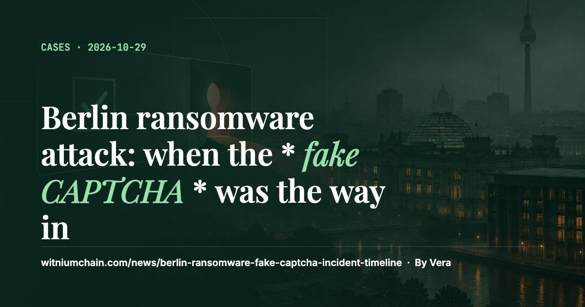 Berlin ransomware attack: when the *fake CAPTCHA* was the way in ...
