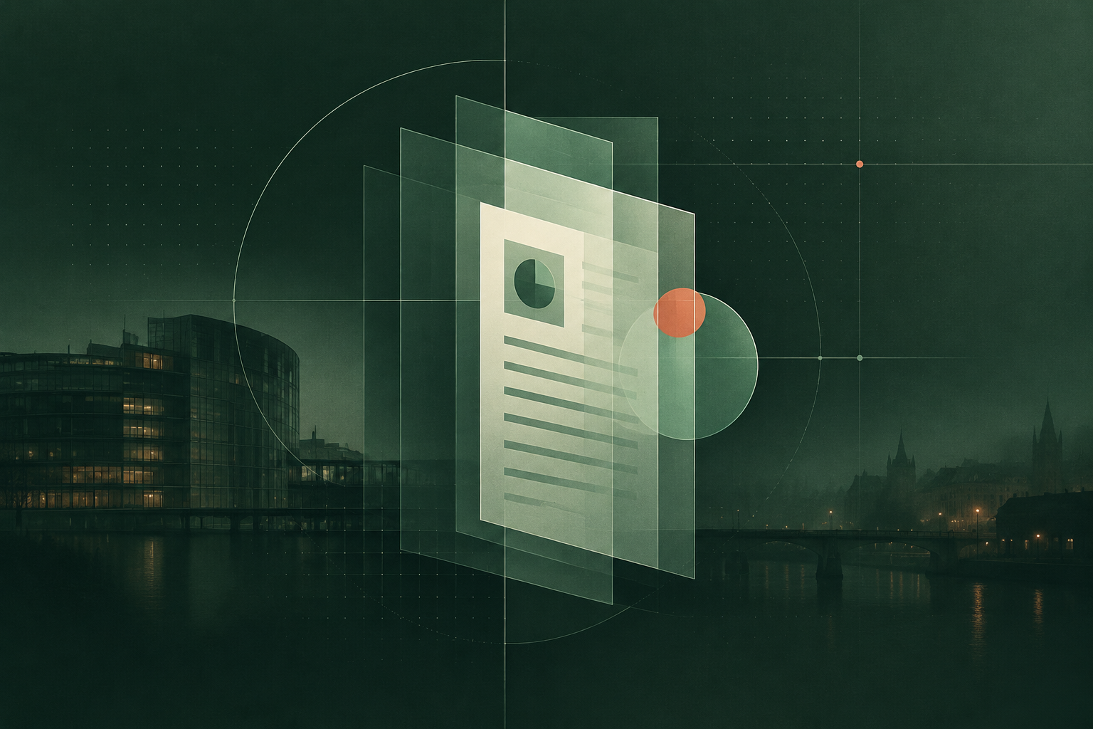 Abstract illustration suggesting transparency through overlapping shapes