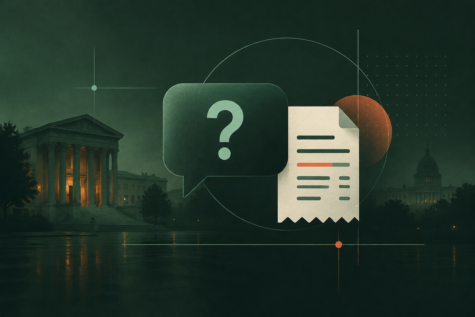 Illustration of a chat bubble and a receipt, representing the record of what a chatbot said